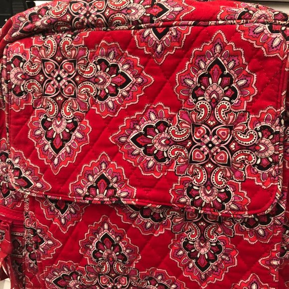 Vera Bradley red backpack, full length zip